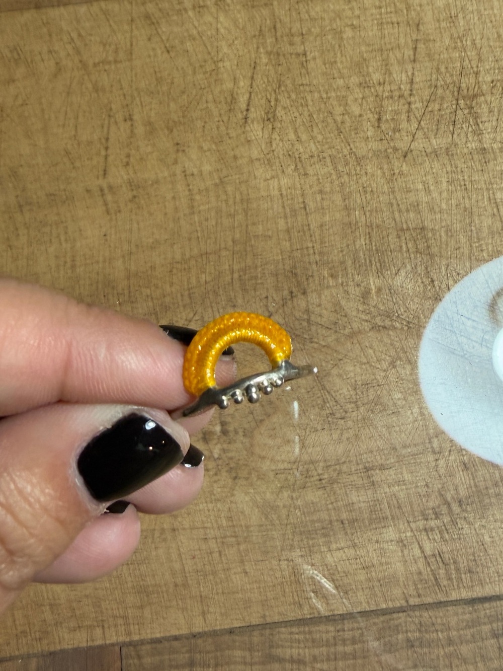 Twyla Dill Designs marigold crocheted statement, ring discontinued design